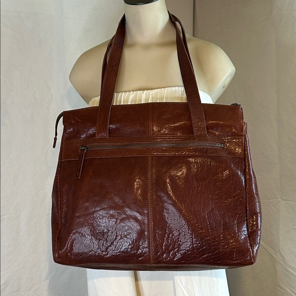 SPIKES & SPARROW BROWN LEATHER LAPTOP VARIOUS POCKETS SHOULDER BAG - Picture 1 of 16